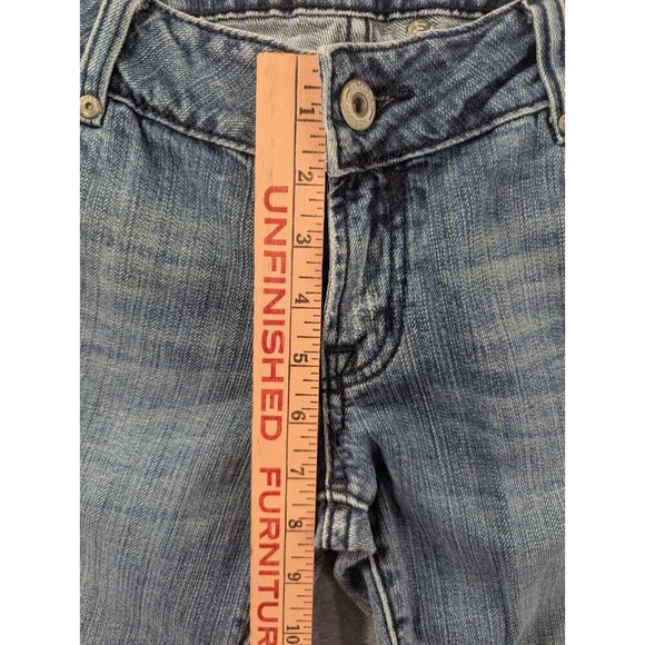 Miss Me Jeans Womens SZ 29 Blue Distressed Classic Cropped Flap Pocket Whiskers - Picture 7 of 16